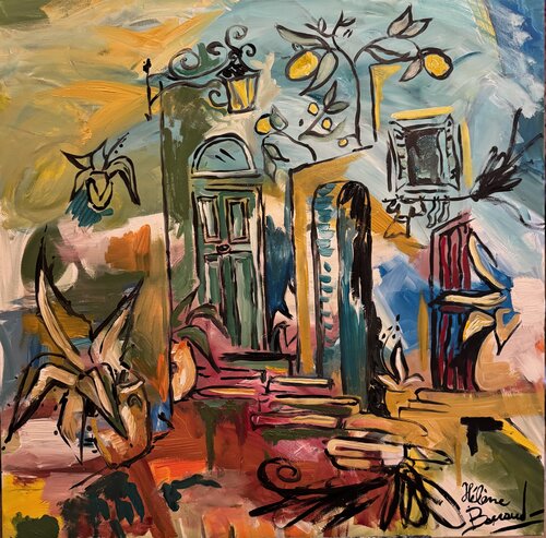 "in cima all'Erta" scorcio in Monterosso al Mare, Cinque Terre von Hélène Barraud, Malerei kaufen auf Singulart