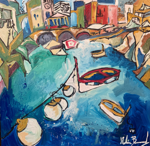 Il gozzo -Cinque terre von Hélène Barraud, Druck kaufen auf Singulart