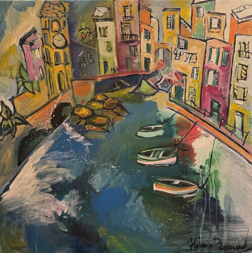 Vernazza in un giorno stanco van Hélène Barraud, Schilderij te koop op Singulart