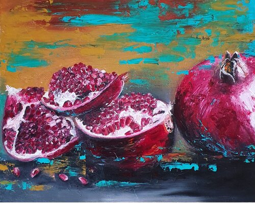 The Ancient Fruit of Love- Pomegranate von Svetla Dzhelepova, Malerei kaufen auf Singulart