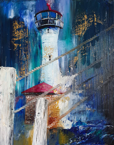 Sea Tower B12 Oil Painting by Svetla Dzhelepova, 회화 for Sale on Singulart