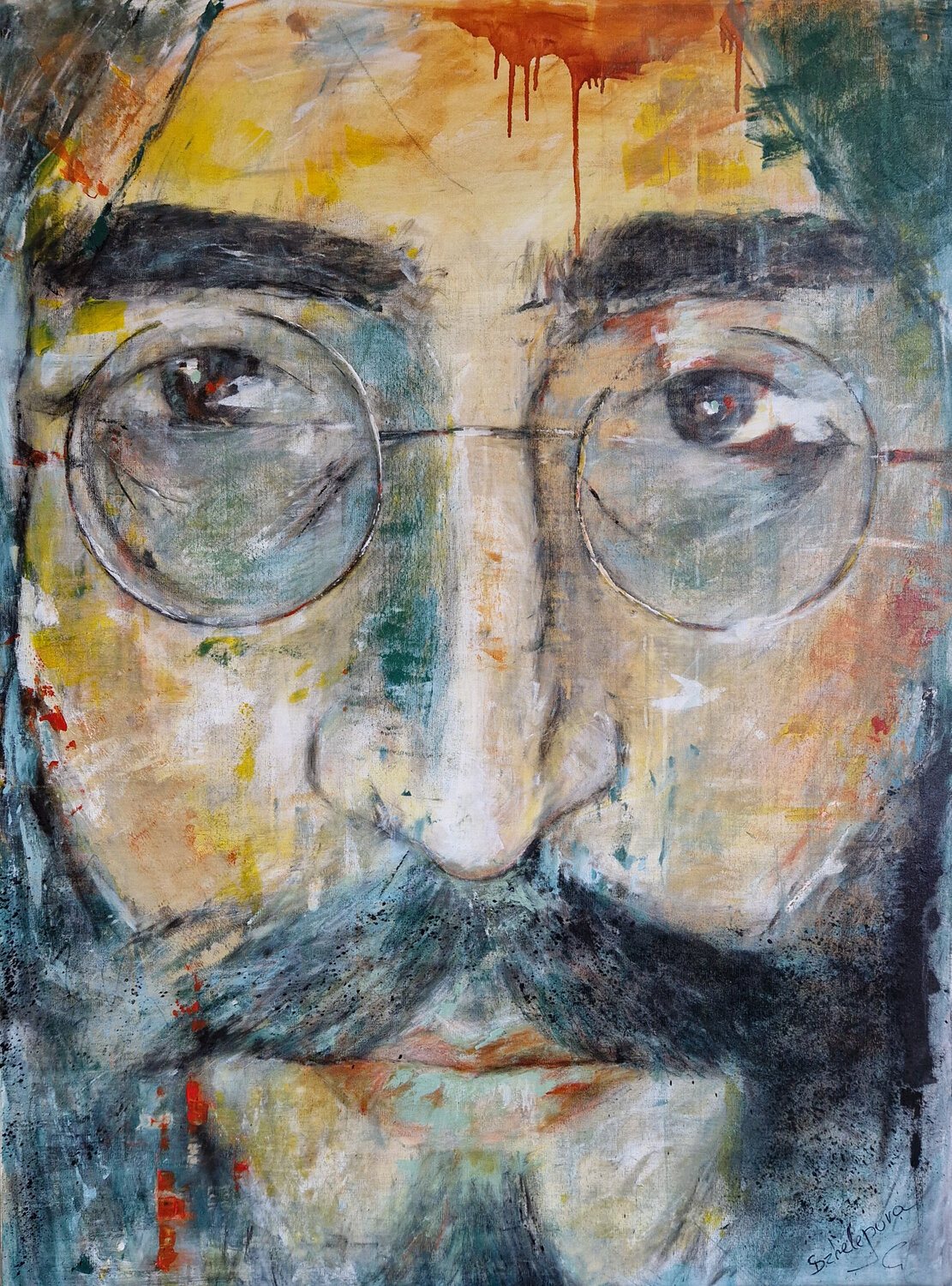 John Lennon Portrait Svetla Dzhelepova Originalgemälde zu verkaufen