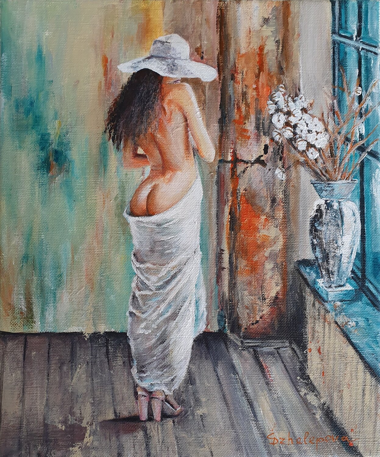 Abstract Master Piece Woman Svetla Dzhelepova Originalgemälde zu verkaufen