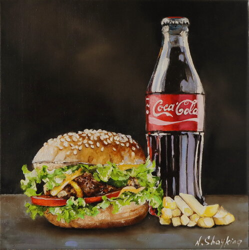 Cola & Burger van Nataliia Shaikina, Schilderij te koop op Singulart