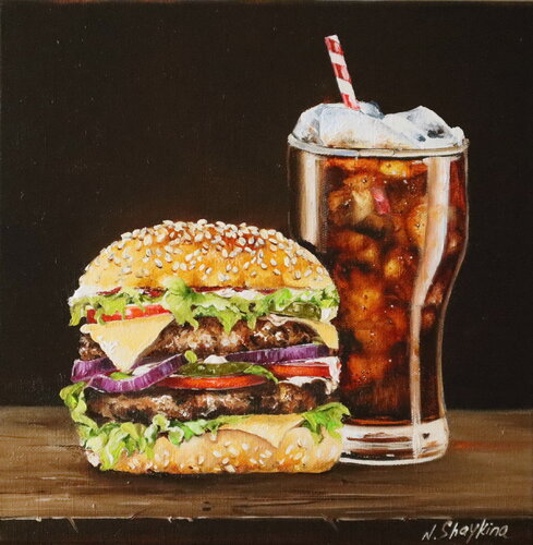 Big Mac & Cola van Nataliia Shaikina, Schilderij te koop op Singulart