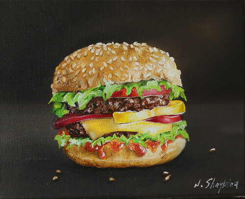The Burger von Nataliia Shaikina, Malerei kaufen auf Singulart