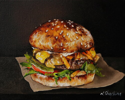 The Burger von Nataliia Shaikina, Malerei kaufen auf Singulart