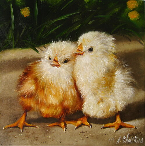 Baby Chicks by Nataliia Shaikina, Painting for Sale on Singulart