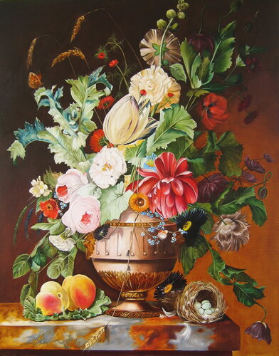 Original Oil Painting Still Life of Flowers in a Vase von Nataliia Shaikina, Malerei kaufen auf Singulart