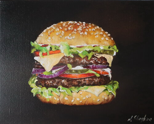 The Burger von Nataliia Shaikina, Malerei kaufen auf Singulart