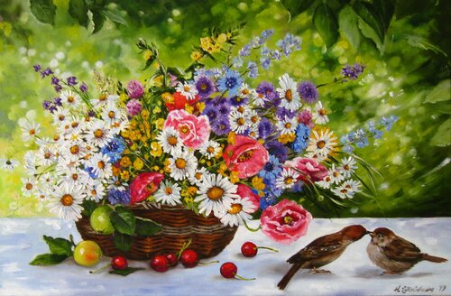 Bright Wildflowers von Nataliia Shaikina, Malerei kaufen auf Singulart