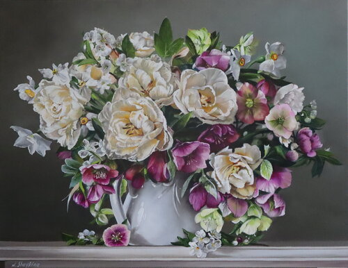 Flowers in a vase di Nataliia Shaikina, Pittura in vendita su Singulart