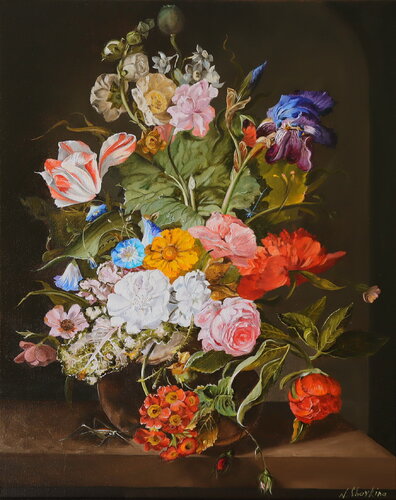 Dark Flowers Bouquet di Nataliia Shaikina, Pittura in vendita su Singulart