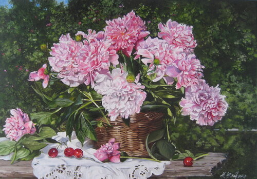 Garden Peonies von Nataliia Shaikina, Malerei kaufen auf Singulart