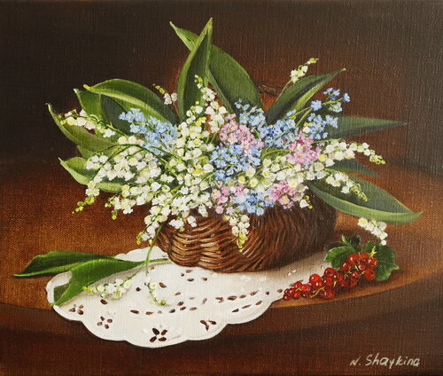 Lily of the Valley, Forget-Me-Nots and Red Currants Nataliia Shaikina