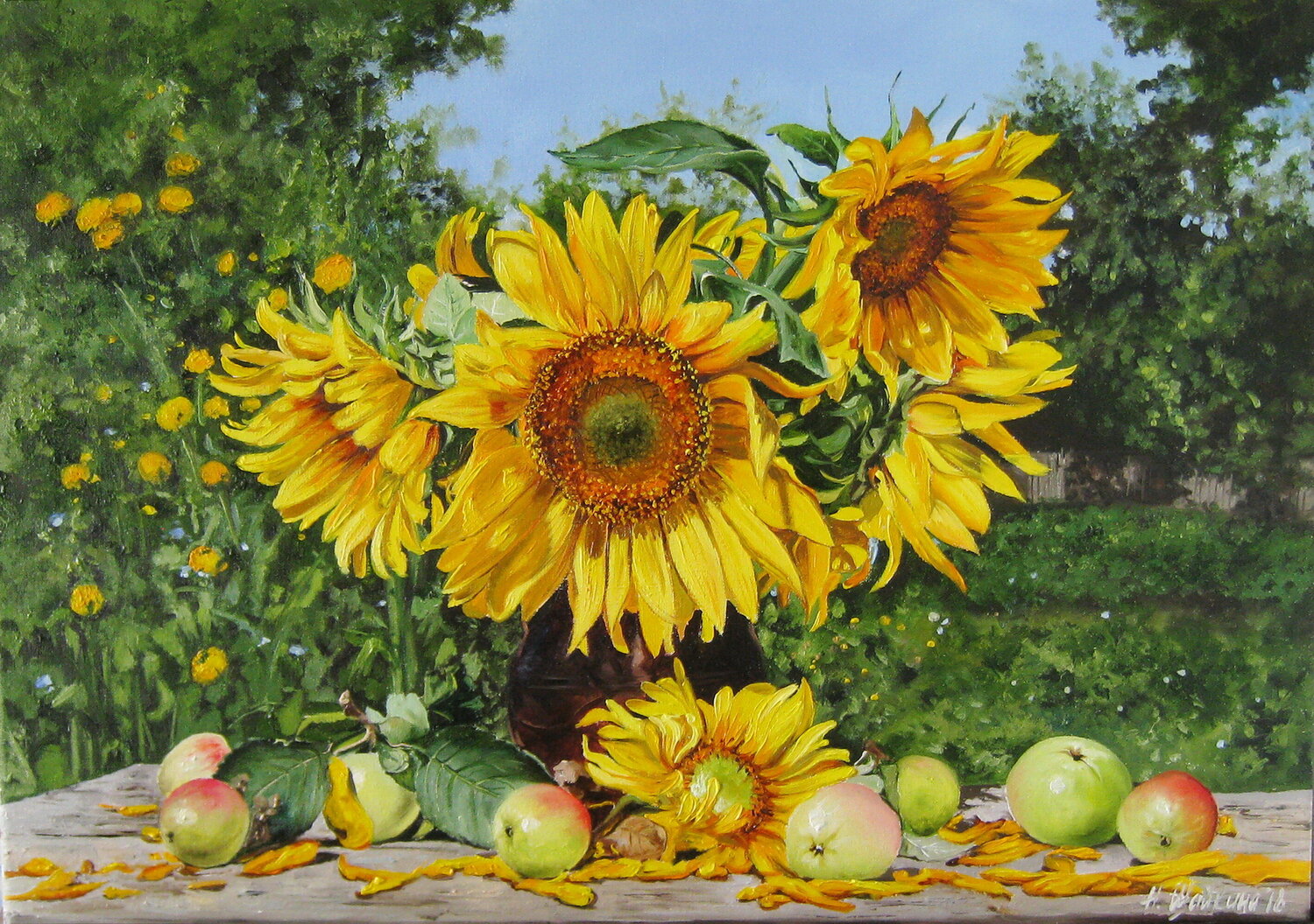 Bouquet of sunflowers Nataliia Shaikina Originalgemälde zu verkaufen