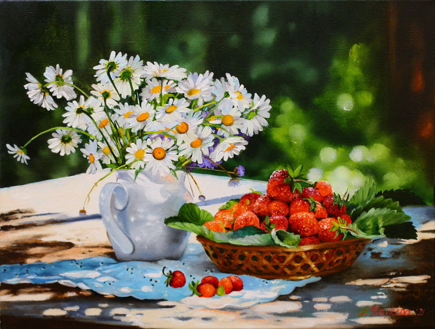 Daisies and Strawberry Nataliia Shaikina