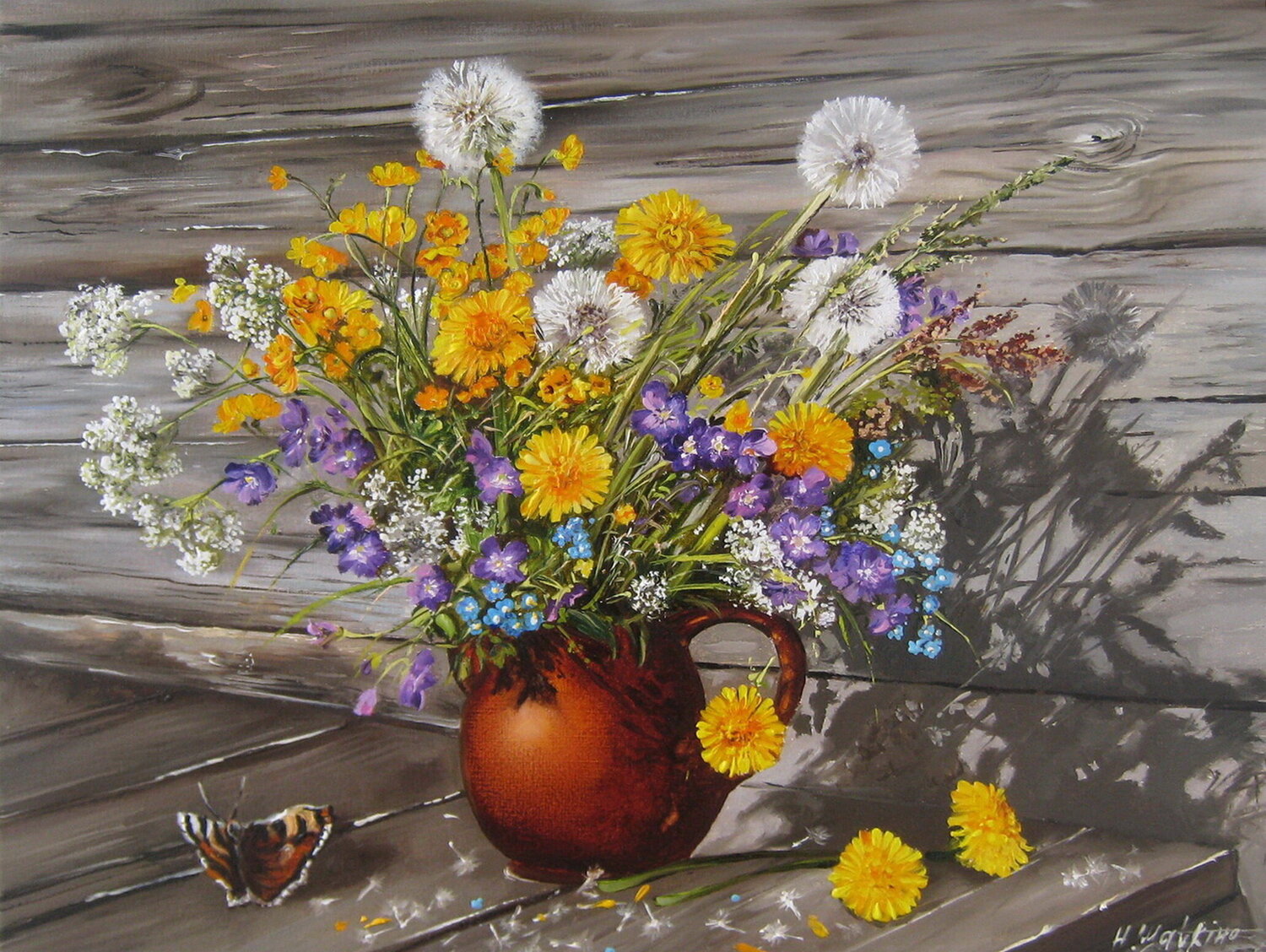 Dandelions painting Nataliia Shaikina