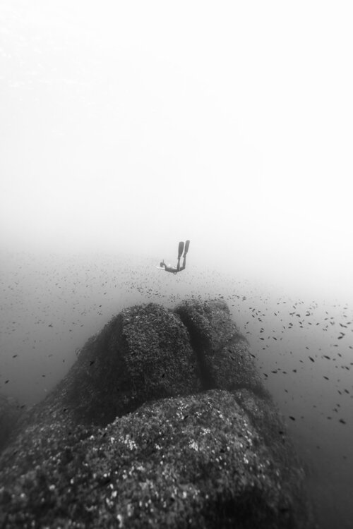 Freedive over giant rocks Enric Gener