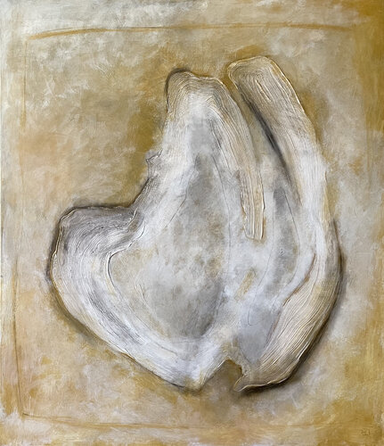 Act, hatching identity - gold par Malina Wieczorek, Peinture en vente sur Singulart
