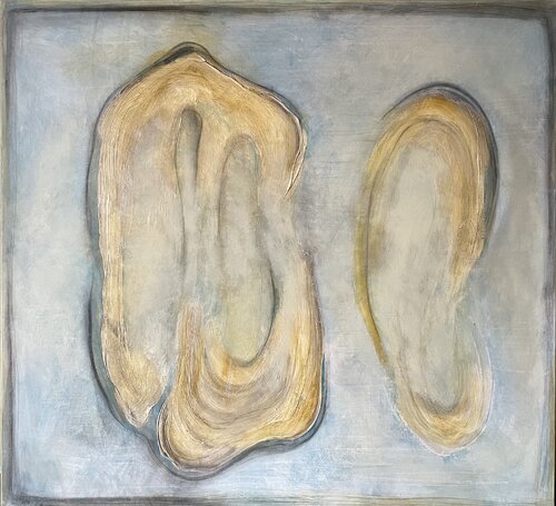 Act, hatching identity  (blue) von Malina Wieczorek, Malerei kaufen auf Singulart