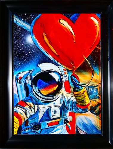 "The Love Astronaut" - A Vision of Boundless Connection di Alexander Martini, Altri media in vendita su Singulart