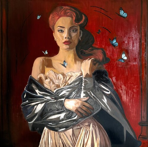 The Red Lady: From Out of Space di Alexander Martini, Pittura in vendita su Singulart