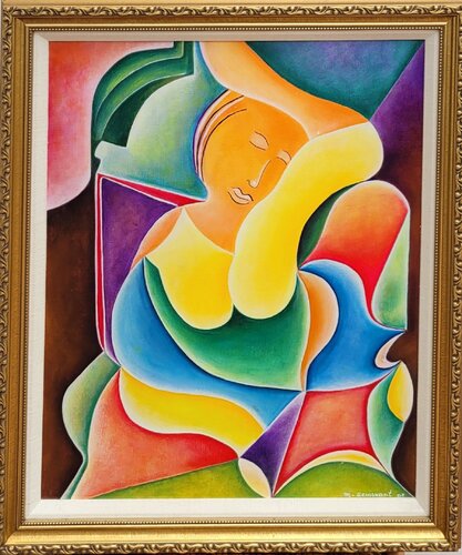 Sandra (The Blue Hand) van Moise Semexant, Schilderij te koop op Singulart