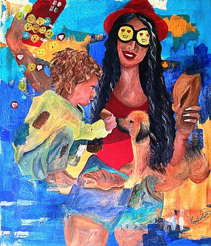 Faces of compassion van Constantina Seracin, Schilderij te koop op Singulart