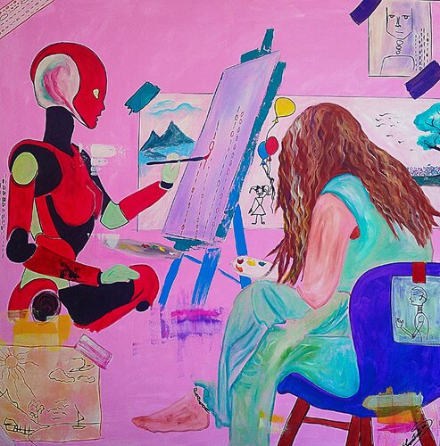 2 Artists by Constantina Seracin, Painting for Sale on Singulart