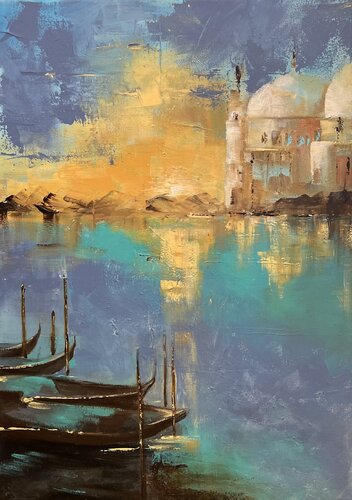 Venetian Blues by Tamara Andjus, 油畫 for Sale on Singulart
