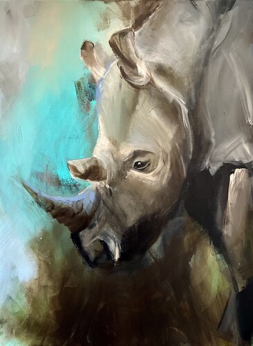 Das Nashorn van Tamara Andjus, Schilderij te koop op Singulart