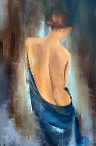 Woman in Blue van Tamara Andjus, Schilderij te koop op Singulart