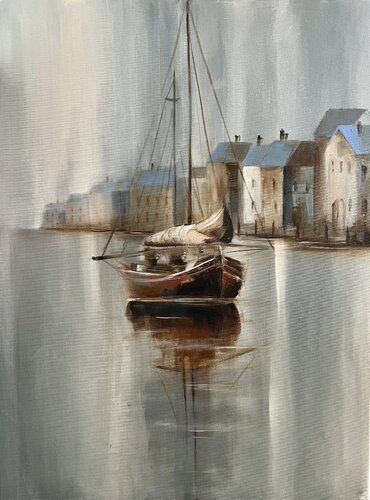 Fisherman’s Dawn van Tamara Andjus, Schilderij te koop op Singulart