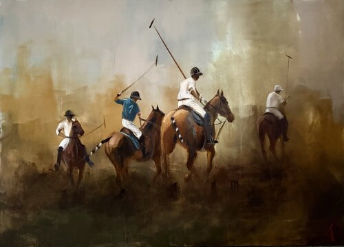 Polo Games II by Tamara Andjus, 油畫 for Sale on Singulart