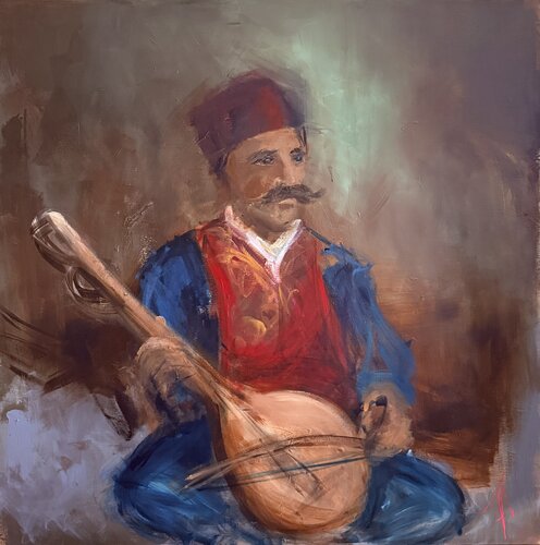 Guslar sa Ljubotinja by Tamara Andjus, 油畫 for Sale on Singulart