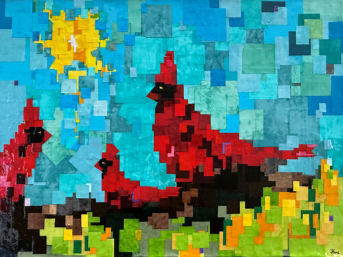THREE RED BIRDS di Hans Krause, Altri media in vendita su Singulart