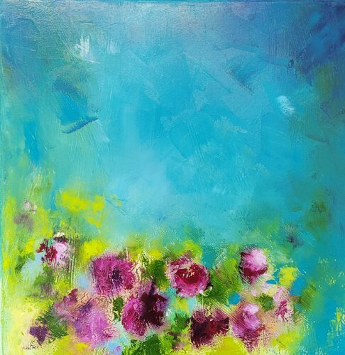 Sous le rosier di Nadine CHEBROU De LESPINATS, Pittura in vendita su Singulart