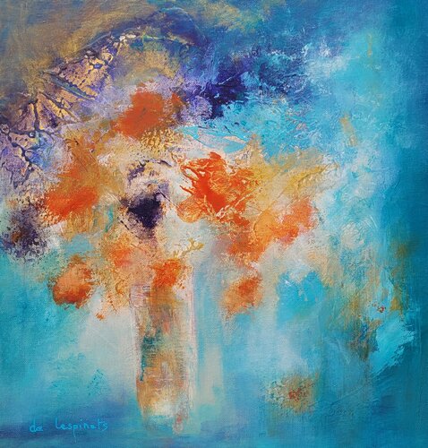 Fleurs de dragon par Nadine CHEBROU De LESPINATS, Peinture en vente sur Singulart