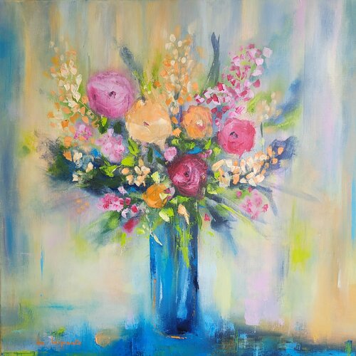 Bouquet de Fleurs Rondes de Nadine CHEBROU De LESPINATS, Pintura a la venta en Singulart