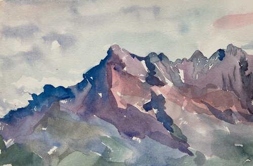 Les Dents-du-Midi légèrement expressionnistes de Livia Balu, Pintura a la venta en Singulart