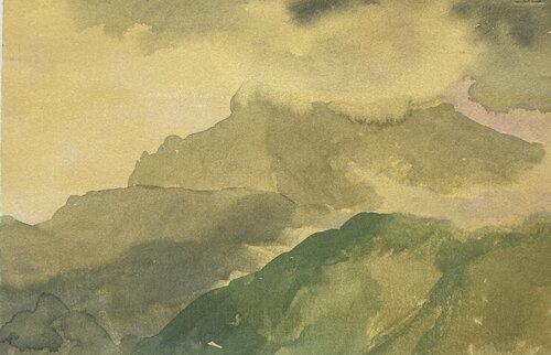 Les Dents-du-Midi sous la pluie de Livia Balu, Pintura a la venta en Singulart