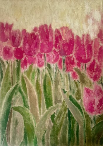 Elegant Tulips van fang cai, Schilderij te koop op Singulart