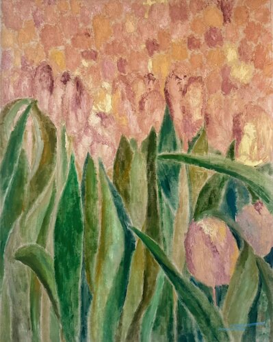 Elegant Tulips van fang cai, Schilderij te koop op Singulart