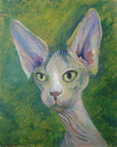 Portrait of an Egyptian cat von Jose Antonio Higuero, Malerei kaufen auf Singulart