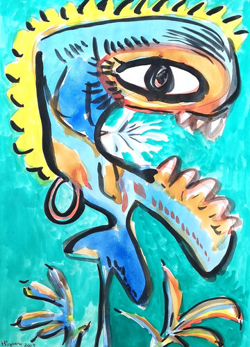 Woman blondie disheveled van Jose Antonio Higuero, Schilderij te koop op Singulart