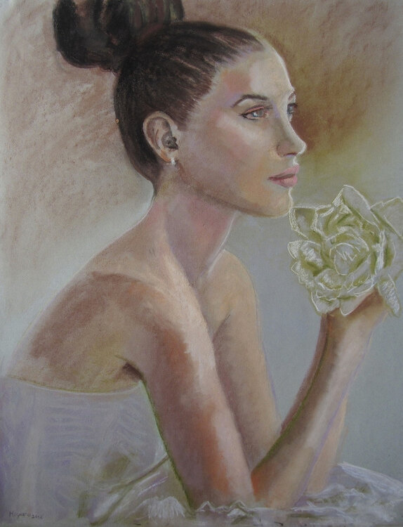 Girl with flower in the hands Jose Antonio Higuero