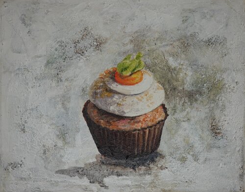 Petits fours carrot cake von Christa Riemann, Malerei kaufen auf Singulart