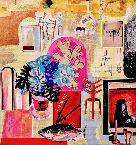 Geometric Compass Red van Stephanie Bing, Schilderij te koop op Singulart