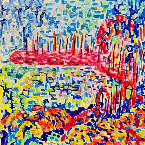 Red Bridge Berlin 1 van Stephanie Bing, Schilderij te koop op Singulart